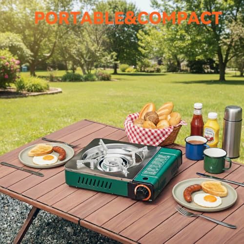 ONLYFIRE OUTDOOR LIVING Butane Gas Stove with Carrying Case, Small Portable Camping Stove for Patio Cooking Camping Hiking...