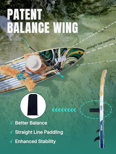 Niphean (Extra Large) Inflatable Paddle Board, SUP for 2+1 People/Family 500lbs Capacity Stand Up Paddle Board with SUP Ac...