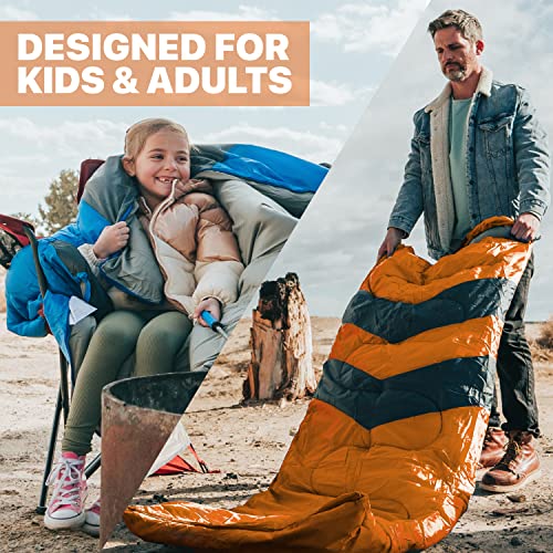 MalloMe Sleeping Bags for Adults Cold Weather & Warm - Backpacking Camping Sleeping Bag for Kids 10-12, Girls, Boys - Ligh...