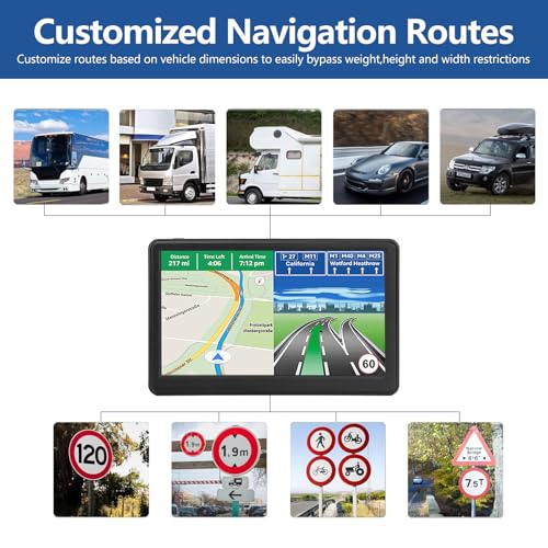 GPS Navigator for Car Truck RV, Latest 2026 Map(Free Lifetime Updates) 7 inch Touch Screen Car GPS Navigation,Support Voic...