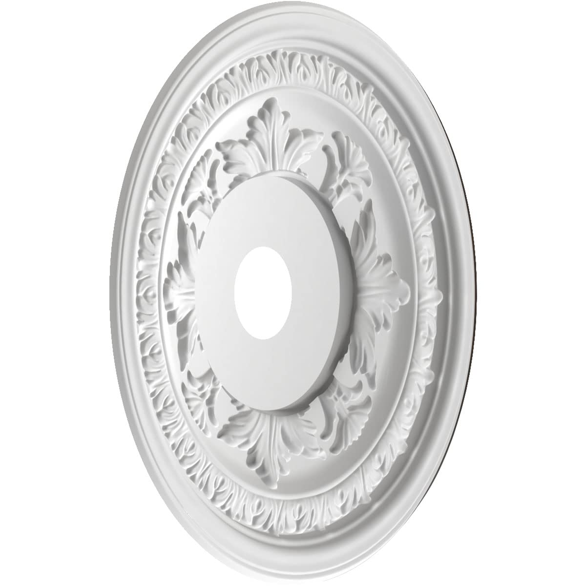 Ekena Millwork Cmp22Baeru Baltimore Thermoformed Pvc Ceiling Medallion (Fits Canopies Up To 7 3/4), 22Od X 3 1/2Id X 1P, Univers
