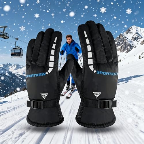 Winter Touchscreen Ski Gloves for Men and Women, Insulated Outdoor Cycling Waterproof Warm Gloves for Snow Sports