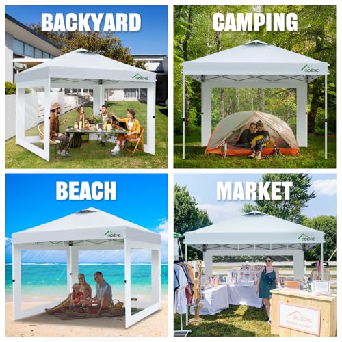 Acepic Clear Canopy Sidewalls for 10x10 Pop Up Tent, Transparent Window Curtain Cloth, 8 Mil PVC Enclosure Fabric with Zip...