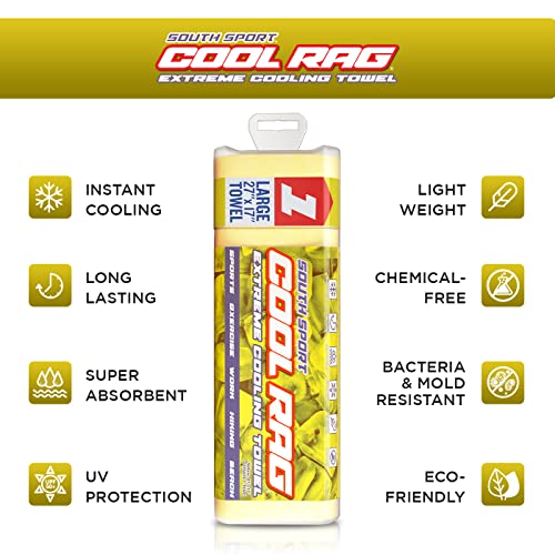 South Sport Cool Cool RAG Extreme Cooling Towel for Heat Relief - PVA Cooling Towel for Workout, Gym, Running and for Othe...