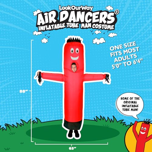 LookOurWay Inflatable Tube Man Costume - Wacky Wavy Arm Guy Funny Inflatable Halloween Costume for Adults