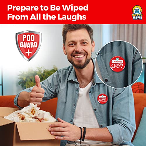 Funny Shart Survival Kit by Witty Yeti. Ultimate Poop Prank Gag Gift Set Contains Wet Wipes, Disposable Underwear, Tissues...