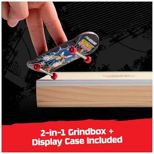 TECH DECK, Finesse X Sonic The Hedgehog Pro Series Finger Board with Storage Display, Built for Pros; Authentic Mini Skateboards, Kids Toys for Ages 6 and up