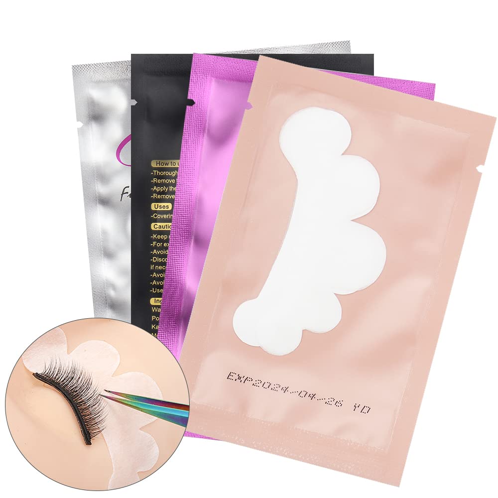 100 Pair Set Eye Gel Pads For Eyelash Extensions Lint Free Patches Beauty Tools (Black)
