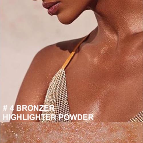 Bronze Highlighter Spray for Face and Body, Rich Color Loose Shimmer Powder Long Lasting Sparkly Spray High Gloss Makeup f...