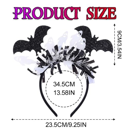 CAKURE Light Up Halloween Headband Black Led Glow Bat Headpiece Hair Accessories for Women and Girls (b-bat&ghost, one size)