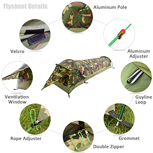 GEERTOP Ultralight Single Person Bivy Tent for Camp Waterproof 1 Man Tent for Camping Hiking Backpacking Hunting Outdoor S...