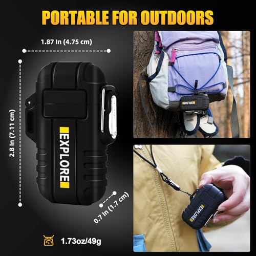LcFun Electric Lighter Windproof Dual Arc USB Rechargeable Flameless Plasma Lighters Waterproof Matches for Camping Hiking...
