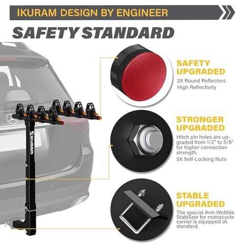 IKURAM R 4 Bike Rack Bicycle Carrier Racks Hitch Mount Double Foldable Rack for Cars, Trucks, SUV's and minivans with a 2" Hitch Receiver