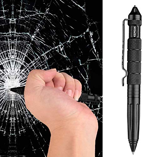 KEPEAK Military Tactical Pen, Professional Self Defense Pen, Emergency Glass Breaker Pen - Tungsten Steel, Writing EDC Sur...