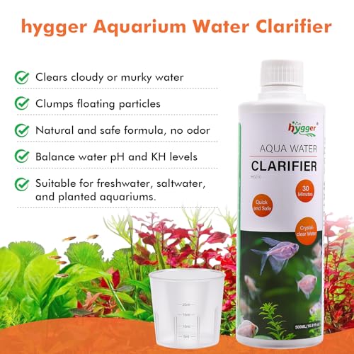 hygger Aquarium Water Clarifier, Water Clarifier for Fish Tank, Clears Cloudy Water for Freshwater and Saltwater Tanks, 30...
