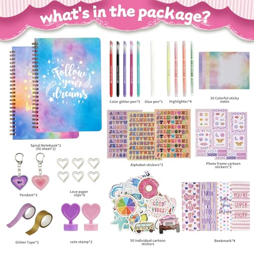 OIHEW DIY Journal Kit for Teen Girls, Stationary & Diary Set with Stickers,Make Your Own Art Crafts Journaling Kit for Twe...