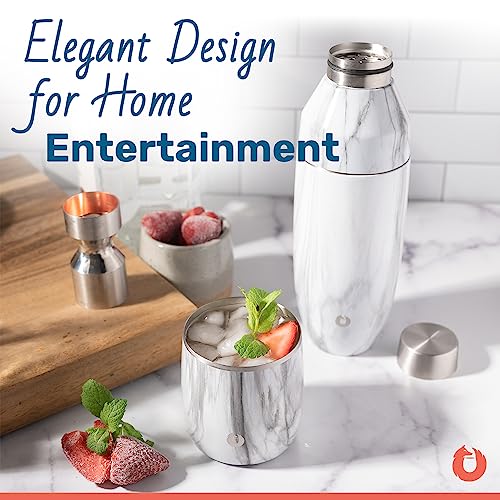 SNOWFOX Premium Vacuum Insulated Stainless Steel Cocktail Shaker, Home Bar Accessories, Elegant Drink Mixer, Leak, Proof L...
