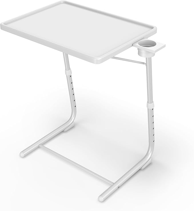 Our Modern Space Adjustable TV Tray Table - 6 Height & 3 Tilt Angle Settings | Multifunctional Foldable Tray Table for Eating Laptop Dinner or Bed Use | Easy to Assemble & Store | Portable Desk