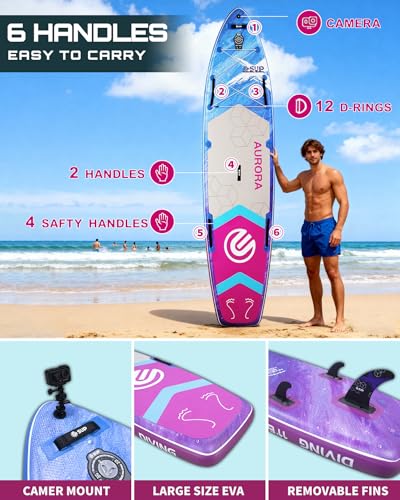 ESUP 11’6 ×34" Extra Wide Paddle Board Inflatable with Premium Sup Board Accessories, Extra Stable Stand Up Paddleboards f...