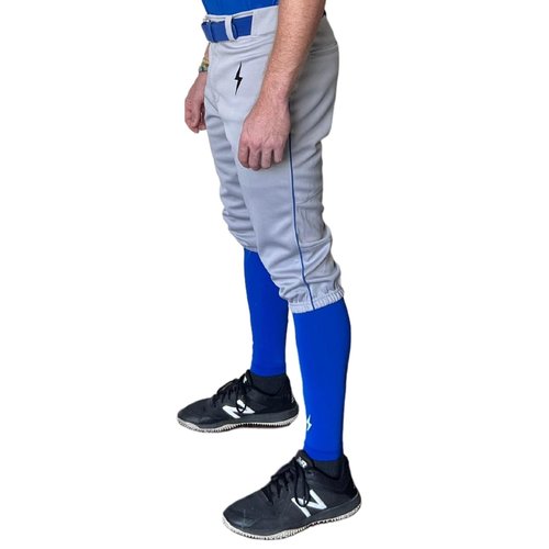 BRUCE BOLT Youth Premium Pro Boys' Grey w/Royal Baseball Knicker Pant - Youth XLarge - 26" to 30"