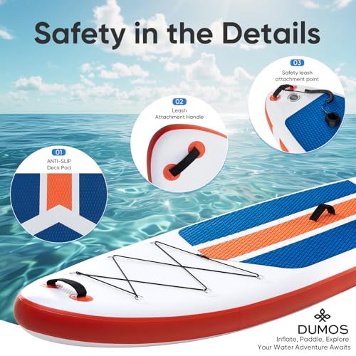DUMOS Inflatable Stand Up Paddle Board, 10.5'×33'' Paddle Boards with Non-Slip Deck, Durable Advanced Material and Complet...