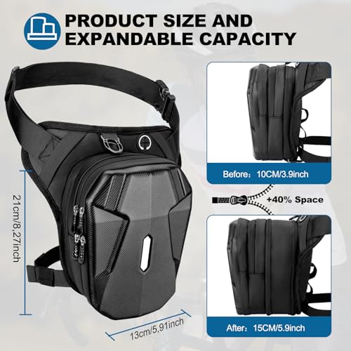 ISEYOU Thigh Bag, Motorcycle Leg Bag for Men Women, Drop Leg Bag with Removable Leg Straps, Multifunctional Gear Bags for ...