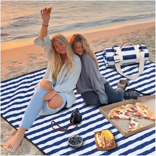 Genovega Waterproof Sandproof Beach Blanket Picnic Outdoor Mat Extra Large Foldable Sand Free Big Giant XL Car Essential R...