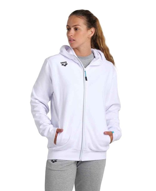 ARENA Team Unisex Sporty Hooded Panel Reflective Jacket for Men and Women - Athletic or Casual Wear,WHITE
