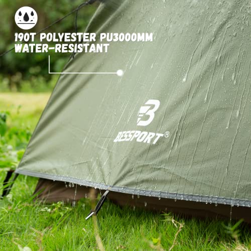 Bessport Camping Tent for 2-3 Person, Lightweight Backpacking Tent Waterproof Windproof Two Doors Easy Setup Double Layer ...