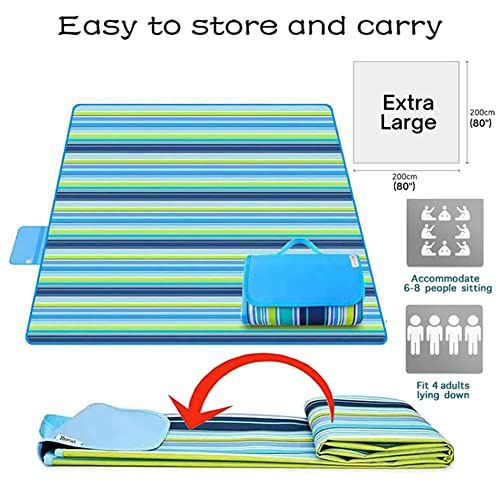 LRUUIDDE Extra Large 80"x 80" Beach Blanket, Outdoor Picnic Blankets, Waterproof Sandproof Portable Blankets, Foldable and...