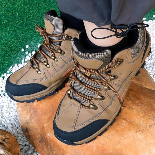 Durable Striped Round Boot Laces: Hiking Shoe Laces for Work Boots 1 Pair