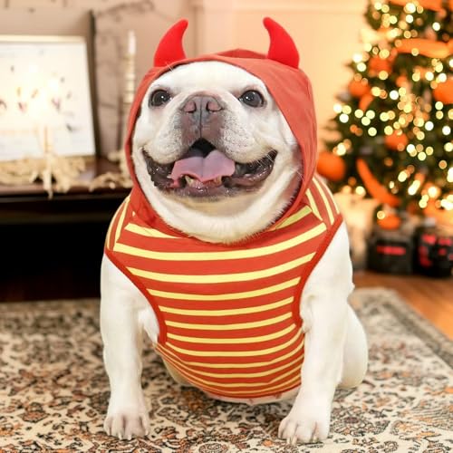 CHEERTAILS Dog Halloween Costumes for Medium Dogs, French Bulldog Clothes Frenchie Halloween Dog Costume Tank Top Summer S...