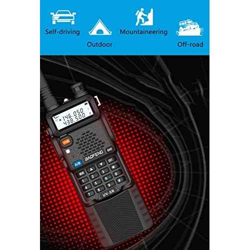 Baofeng 2 Pack UV-5R Plus 8W Ham Radio Dual Band VHF/UHF Amateur Two Way Radio Handheld Long Range Walkie Talkies for Adults with Tactical High Gain Antenna, Programming Cable, Earpiece