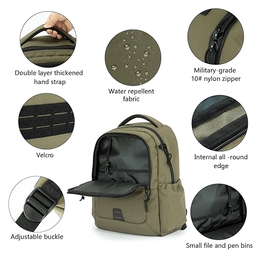 VEAGIA Tactical Travel Laptop Backpacks Large Heavy Duty Work Backpack For Men women Airline Approved (New ArmyGreen)
