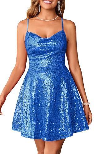 ZAFUL Women's Sequin Sparkly Dress Sleeveless Homecoming Bodycon Dress