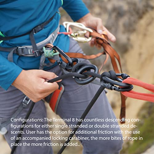 Fusion Climb Aluminum Descender - Figure 8 Descender Black