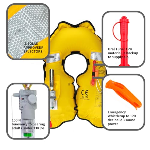Automatic Inflatable Life Jackets for Women,Life Vest for Adults,Preserver PFD for Women,Supports Weight up to 330 pounds