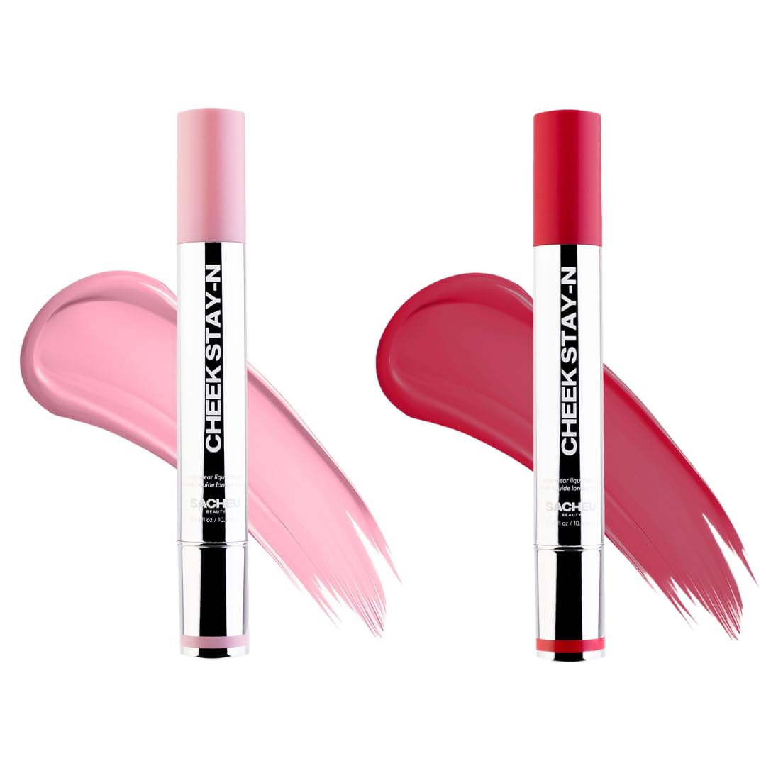 Sacheu Cheek STAY-N Liquid Blush for Cheeks - High Pigment, Buildable, Lightweight Cream Blush Infused With Squalane, for Dewy R