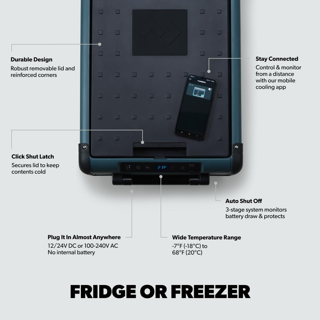 Dometic CFX2 45-Liter Portable Refrigerator and Freezer, Powered by AC/DC