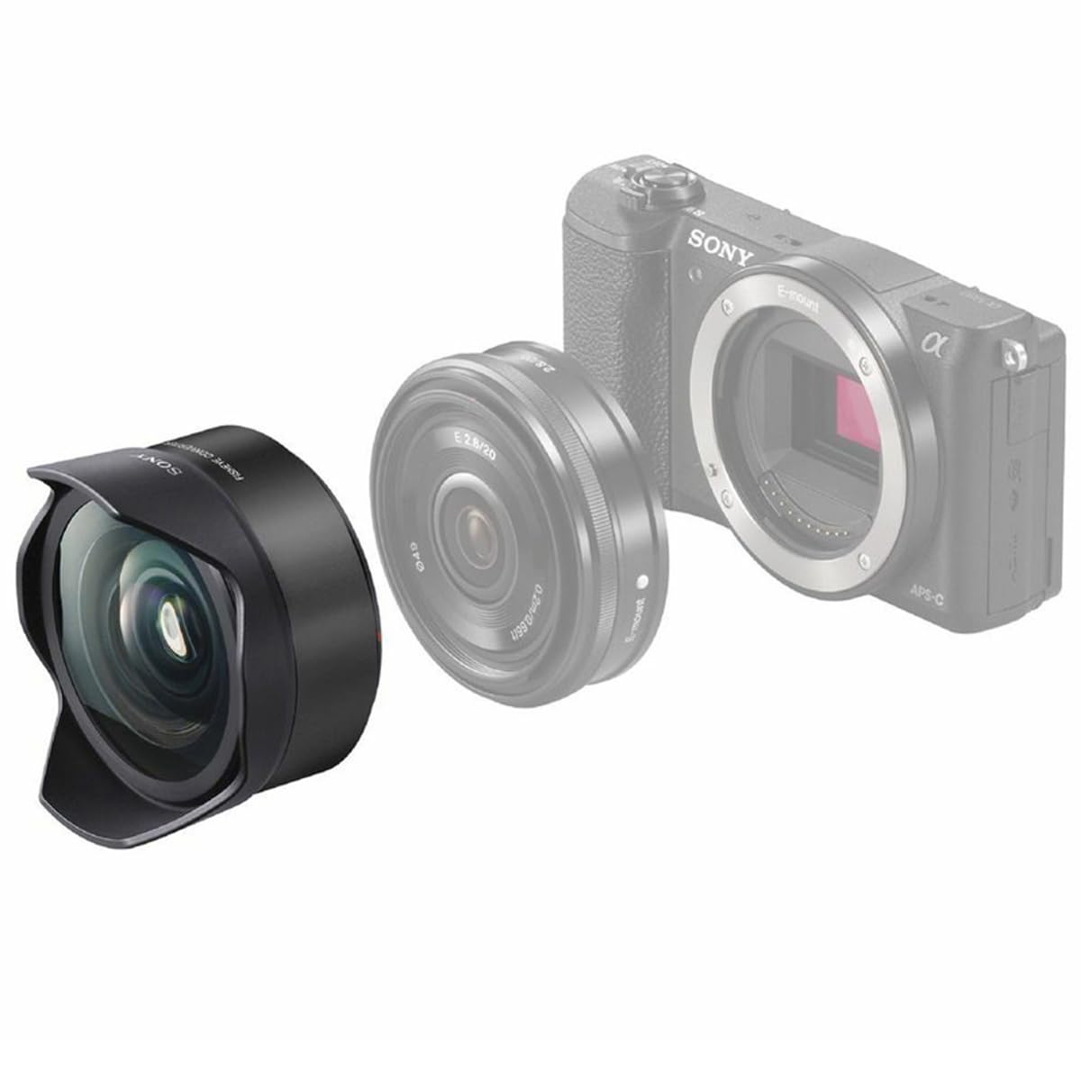 Sony VCLECF2 10-13mm f/2.8-22 Fisheye Lens Fixed Prime Fisheye Converter for Sony Mirrorless Cameras , Black