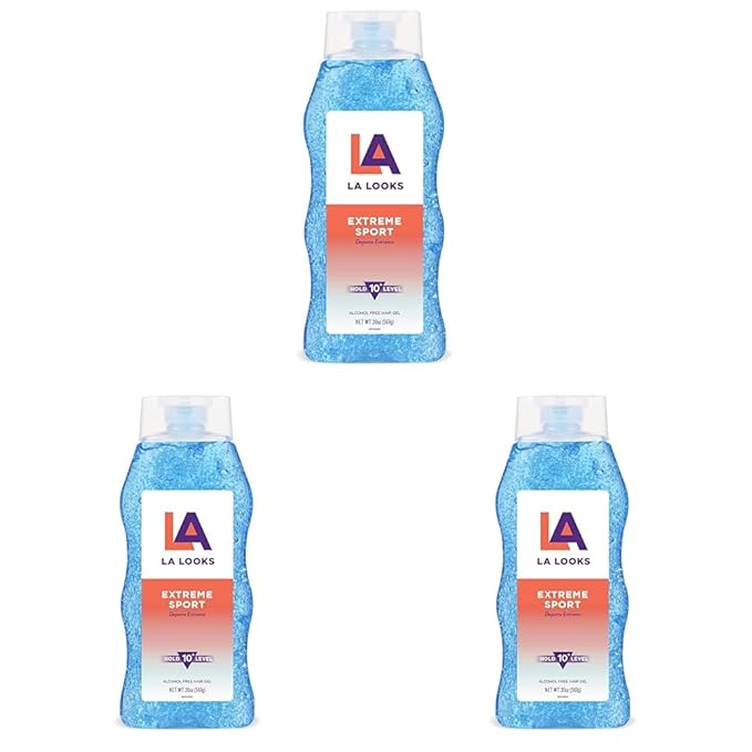 LA Looks Styling Hair Gel - Extreme Sport - 20 Oz - Hold for High Performance Activity (Pack of 3)