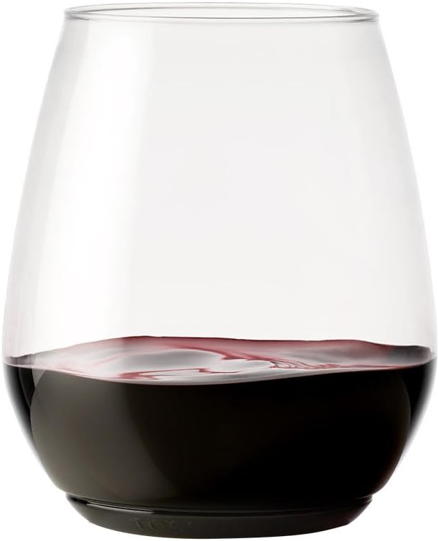 TOSSWARE POP 18oz Vino XL SET OF 12, Premium Quality, Recyclable, Unbreakable & Crystal Clear Plastic Wine Glasses, 12 Cou...