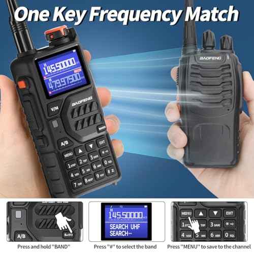 BAOFENG K5Plus Ham Radio 10W Long Range Handheld Rechargeable Walkie Talkies for Adults 5RM NOAA Weather Two Way Radio Copy Frequency with Programming Cable Speaker Mic,Type-C Charging,2 Pack