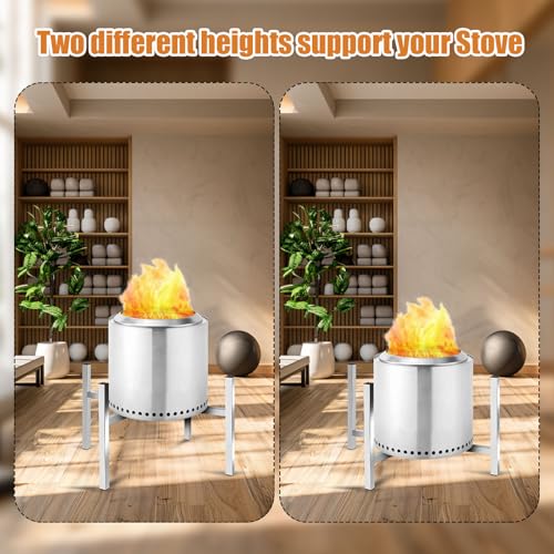 15-27 Inch Fire Pit Stand, Fire Pit Cooktop Frame Stainless Steel Camping Chiminea Rack for Outdoor Fireplace Holder Acces...