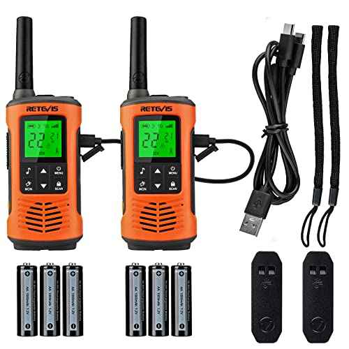 Retevis RT45P Waterproof Walkie Talkies IP67,Rechargeable Two Way Radio for Adults,22CH SOS NOAA,with 1000mAh Battery and USB-C Charger,Long Range 2 Way Radios for Skiing Fishing Boating 2 Pcs