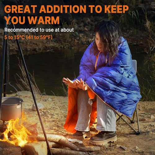 Gaialoop Down Puffy Blanket for Car Camping Outdoor Travel Backpacking, Duck Down Lightweight Portable Soft Warm Cozy Camp...