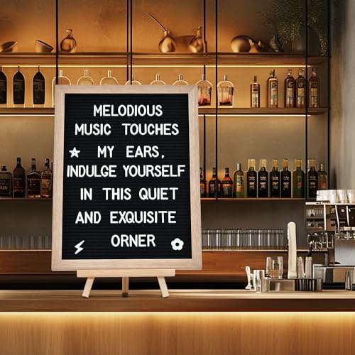 Felt Letter Board with 402 Letters, Numbers & Symbols - 12 x 16 inch Large Changeable Message Board with Wooden Frame Wall...