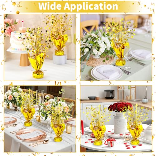 6 Pack Metallic Foil Spray Centerpiece Table Decoration Gold Party Centerpieces Table Decorations for Birthday Wedding Ann...