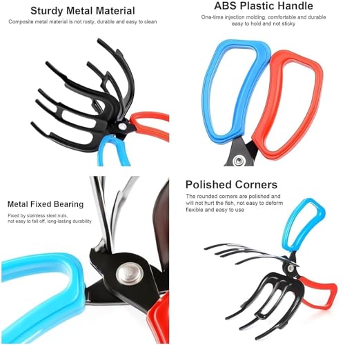 Valentines Day Gifts for Him 2 Packs 2/3 Claw Fish Gripper, Metal Fishing Pliers Gripper Catch Fish Control Clamp,Three Te...