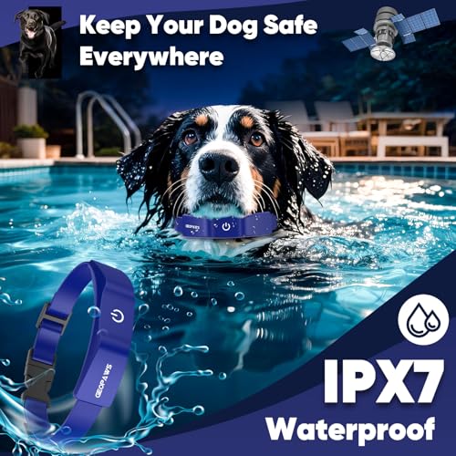 GPS Electric Dog Fence with Free App, Wireless Fence System with Training Collar, Adjustable of Dogs Portable Fence for Ou...